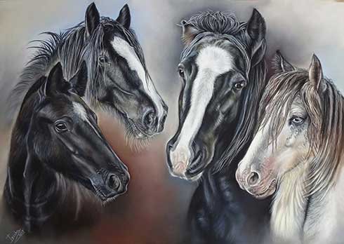Horse Portraits in Pastel